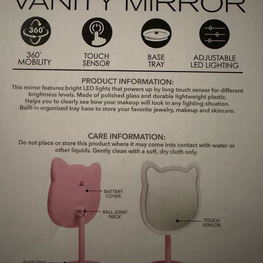 Vanity Purple Touch Sensor Mirror - Picture 3 of 6
